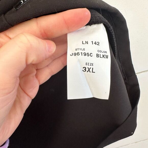 Jaanuu Women’s Plus Size 3X Black Princess Full Zip Front Top Scrub New NWT - Picture 5 of 8